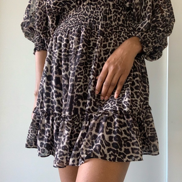Lovestitch leopard ruffle dress size S - Picture 4 of 6